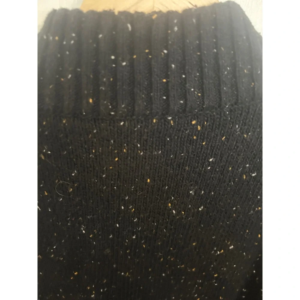 Lucky Brand Mens XXL Black Speckled‎ Full Zip Cardigan Sweater Cotton Wool Blend